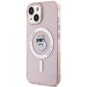 Kryt Karl Lagerfeld IML Choupette pro iPhone 15 - růžový