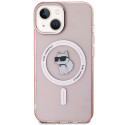 Kryt Karl Lagerfeld IML Choupette pro iPhone 15 - růžový
