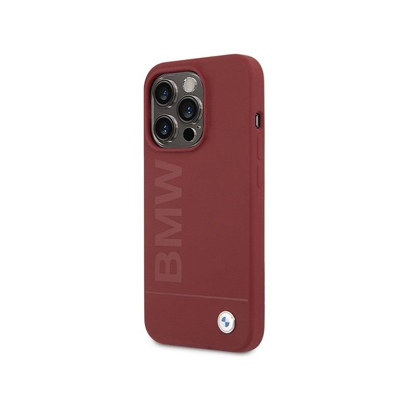BMW silikonové pouzdro Silicone Big Logo MagSafe pro iPhone 15 Pro – červené