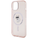 Kryt Karl Lagerfeld IML Choupette pro iPhone 15 - růžový
