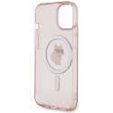 Kryt Karl Lagerfeld IML Choupette pro iPhone 15 - růžový