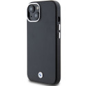 BMW pouzdro Signature Wrapped Metal MagSafe pro iPhone 15/14/13 – černé