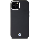 BMW pouzdro Signature Wrapped Metal MagSafe pro iPhone 15/14/13 – černé