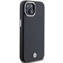 BMW pouzdro Signature Wrapped Metal MagSafe pro iPhone 15/14/13 – černé