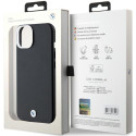 BMW pouzdro Signature Wrapped Metal MagSafe pro iPhone 15/14/13 – černé