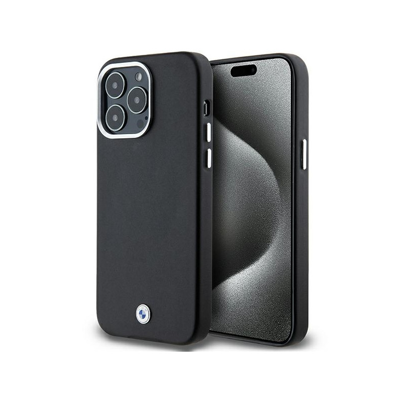 BMW MagSafe pouzdro Signature Wrapped Metal pro iPhone 15 Pro Max – černé
