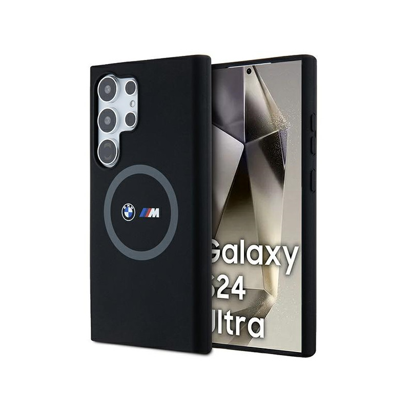 Pouzdro BMW M Silicone Printed Ring MagSafe na Samsung Galaxy S24 Ultra - černé