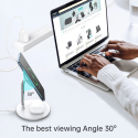 CHOETECH T581-F MagLeap Duo 2v1 MagSafe nabíjecí stojánek pro iPhone a AirPods, 15W, stříbrný