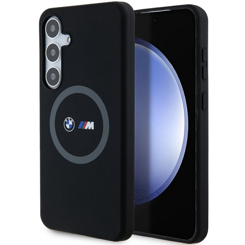 Pouzdro BMW M Silicone Printed Ring MagSafe na Samsung Galaxy S24+ - černé