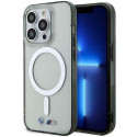 BMW pouzdro Silver Ring MagSafe pro iPhone 15 Pro – průhledné