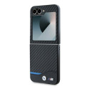 BMW pouzdro Carbon Blue Line pro Samsung Galaxy Z Flip 6 – černé