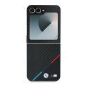 BMW pouzdro Carbon Tricolor pro Samsung Galaxy Z Flip 6 – černé