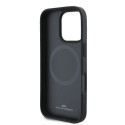 BMW pouzdro Signature Leather Half Textured & Circle MagSafe pro iPhone 16 Pro – černé