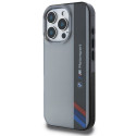 Pouzdro BMW Motosport IML Vertical Stripe pro iPhone 16 Pro - šedé
