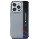 Pouzdro BMW Motosport IML Vertical Stripe pro iPhone 16 Pro - šedé