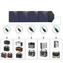 Choetech velká skládací solární nabíječka 80W DC, USB C, 2x USB PD, QC černá (SC007)