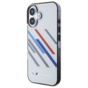 Pouzdro BMW Motosport IML Random Stripes pro iPhone 16 Plus - šedé