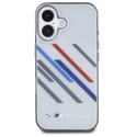 Pouzdro BMW Motosport IML Random Stripes pro iPhone 16 Plus - šedé