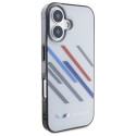 Pouzdro BMW Motosport IML Random Stripes pro iPhone 16 Plus - šedé