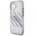 Pouzdro BMW Motosport IML Random Stripes pro iPhone 16 Plus - šedé
