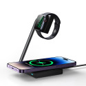 Indukční nabíječka 2 v 1 Joyroom JR-WQN05 15W MagSafe / Qi skládací - černá