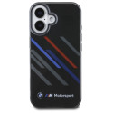 Pouzdro BMW Motosport IML Random Stripes pro iPhone 16 Plus - černé