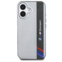 Pouzdro BMW Motosport IML Vertical Stripe pro iPhone 16 - šedé