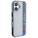 Pouzdro BMW Motosport IML Vertical Stripe pro iPhone 16 - šedé