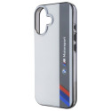 Pouzdro BMW Motosport IML Vertical Stripe pro iPhone 16 - šedé