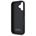 Pouzdro BMW M Perforated Tricolor Detail Line pro iPhone 16 - tmavě šedé