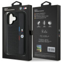 Pouzdro BMW M Perforated Tricolor Detail Line pro iPhone 16 - černé