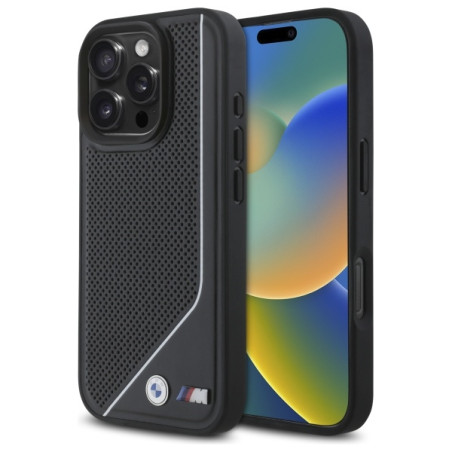 BMW M Perforated Twisted Line MagSafe pouzdro na iPhone 16 Pro - černé