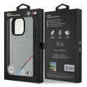 BMW M Perforované pouzdro s tříbarevnou linkou MagSafe na iPhone 16 Pro - šedé