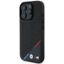 BMW M Perforované pouzdro s tříbarevnou linkou MagSafe na iPhone 16 Pro - černé
