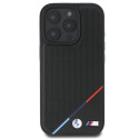 BMW M Perforované pouzdro s tříbarevnou linkou MagSafe na iPhone 16 Pro - černé