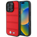 BMW M Perforated And Stitched Line MagSafe pouzdro na iPhone 16 Pro - červené