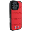 BMW M Perforated And Stitched Line MagSafe pouzdro na iPhone 16 Pro - červené