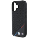 BMW M Perforované pouzdro s tříbarevnou linkou MagSafe na iPhone 16 Plus - černé