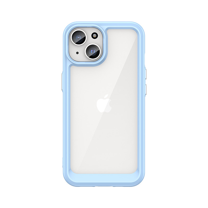 AG PREMIUM Zesílené pouzdro s pružným rámem pro iPhone 15 Plus Outer Space - modré