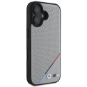 BMW M Perforované pouzdro s tříbarevnou linkou MagSafe na iPhone 16 - šedé