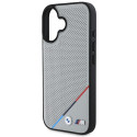 BMW M Perforované pouzdro s tříbarevnou linkou MagSafe na iPhone 16 - šedé