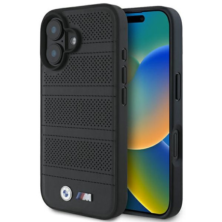 BMW M Perforated And Stitched Line MagSafe pouzdro na iPhone 16 - černé