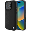 BMW kožené pouzdro Hot Stamp MagSafe na iPhone 16 Pro - černé