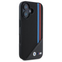 BMW pouzdro M Meshed Tricolor Stripes MagSafe pro iPhone 16 – černé