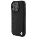 BMW kožené pouzdro Hot Stamp MagSafe na iPhone 16 Pro Max - černé