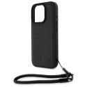 BMW kožené pouzdro Signature Leather Wordmark Cord pro iPhone 16 Pro – černé