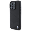 BMW pouzdro Sign Leather Crossing Lines Pattern pro iPhone 16 Pro Max – černé