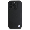 BMW pouzdro Sign Leather Crossing Lines Pattern pro iPhone 16 Pro Max – černé