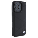 BMW pouzdro Sign Leather Crossing Lines Pattern pro iPhone 16 Pro Max – černé
