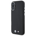 BMW pouzdro M Smooth Full Wrapped Metal MagSafe pro iPhone 16 Plus – černé